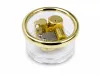 Round Transparent Box - Gold Color